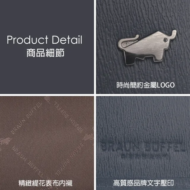 【BRAUN BUFFEL 德國小金牛】台灣總代理 默瑟-II 4卡零錢袋皮夾-印度藍(BF384-315-II)