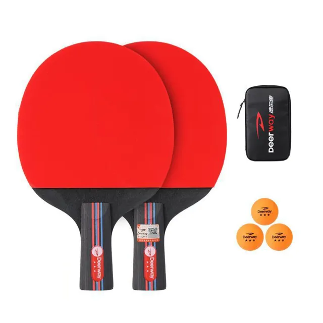 【QLZHS】乒乓球拍套裝 桌球拍套袋 比賽訓練球拍(贈3乒乓球+收納袋)