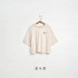 【gozo】鈕扣拼接異材質連帽T恤(淺卡其)