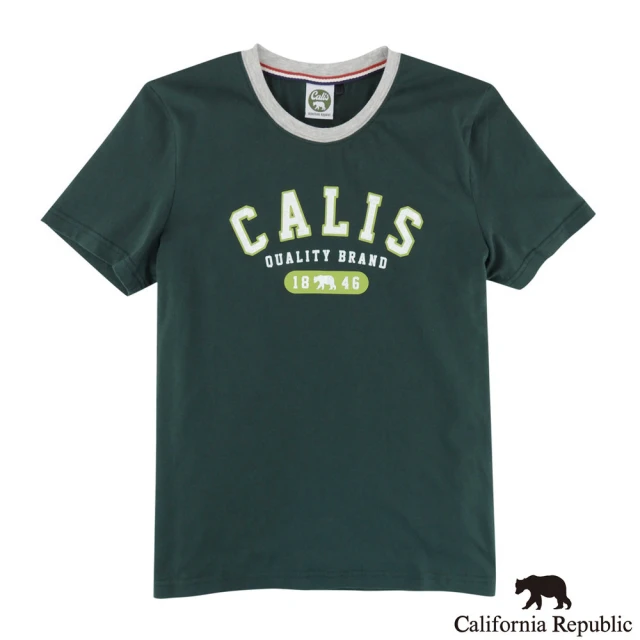 California Republic CALIS 1846拼接圓領純棉TEE(男版)