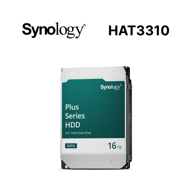 Synology 群暉科技Synology 群暉科技 PLUS系列 16TB 3.5吋 7200轉 512MB NAS 內接硬碟(HAT3310-16TB)