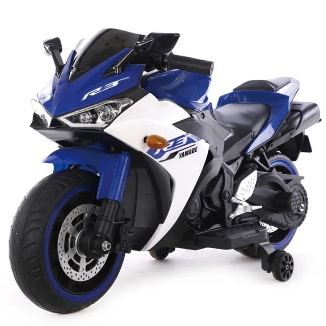 【聰明媽咪兒童超跑】R3 重型兒童電動機車 摩托車(藍色)