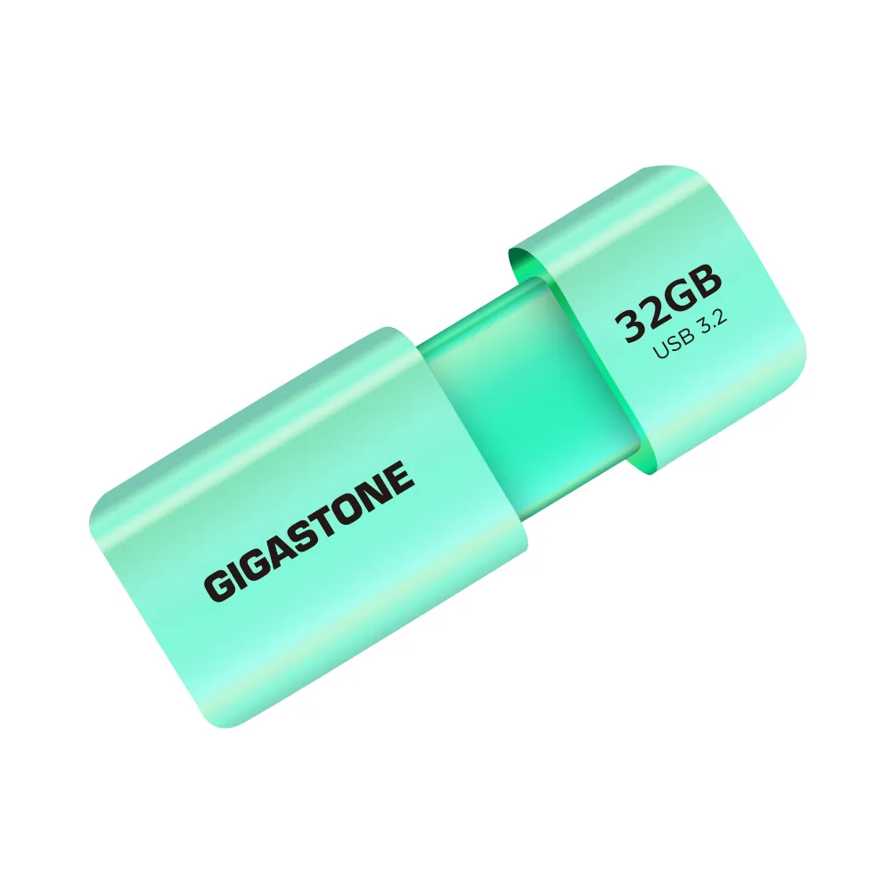 【GIGASTONE 立達】32GB USB3.1/3.2 Gen1 極簡滑蓋隨身碟 UD-3202綠(32G USB3.2高速隨身碟)