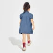【GAP】女幼童裝 Logo翻領短袖牛仔洋裝-深藍色(890347)