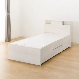 【NITORI 宜得利家居】◎雙人床座 床架 N-ZIO-C BOX WW TW 附充電孔 附小夜燈(床座 床架 小夜燈)