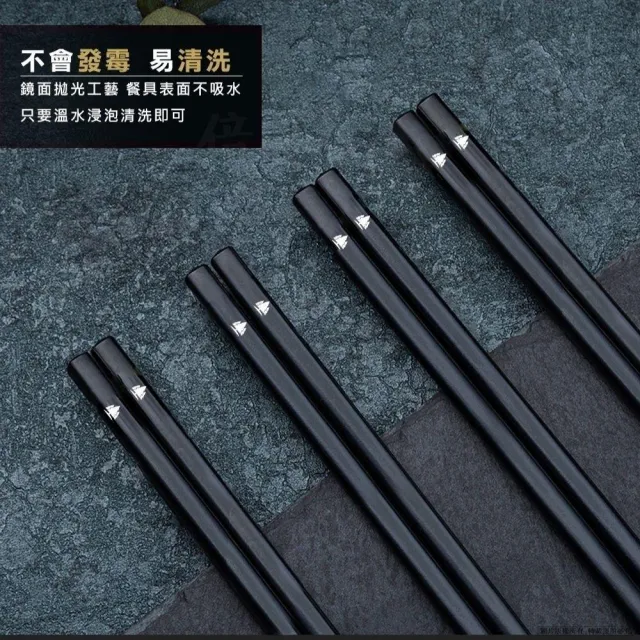 【Beroso 倍麗森】316不鏽鋼方筷子5入組-三色任選(SGS檢驗合格/環保餐具/露營/郊遊)
