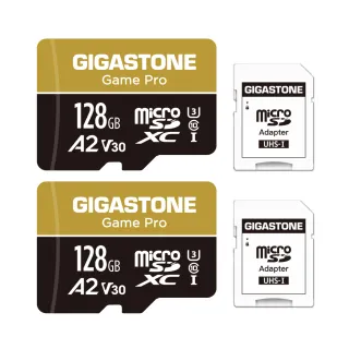 【GIGASTONE 立達】microSDXC UHS-Ⅰ U3 A2V30 128GB遊戲高速記憶卡-2入組(支援Switch/GoPro)