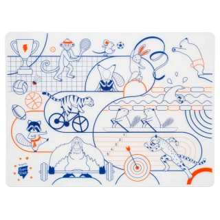 【法國Super Petit】矽膠彩繪餐墊 - 動物運動會(兒童玩具/居家生活/美學設計/歐洲精品/環保時尚)