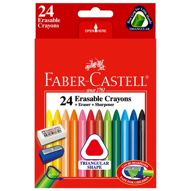 Faber-Castell 德國輝柏 三角擦擦蠟筆24色(兒童 禮物 文具)