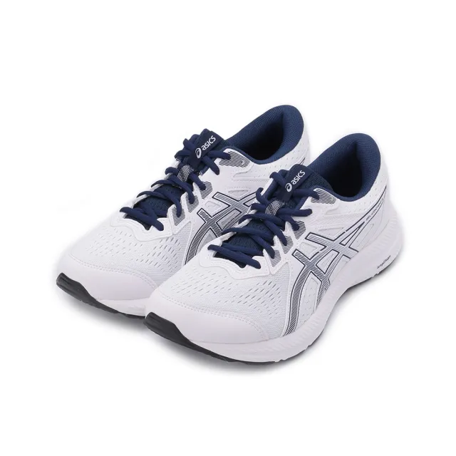 【asics 亞瑟士】GEL-CONTEND 8 舒適慢跑鞋 白藍 男鞋 1011B492-104