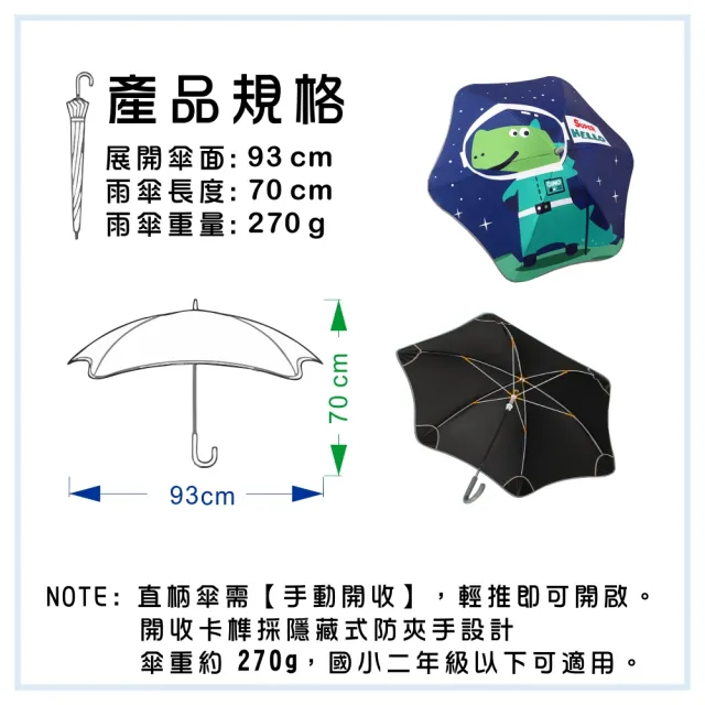 【Pangmama】兒童雨傘 兒童防戳圓角雨傘 幼童雨傘 兒童直柄傘(幼稚園適用雨傘)