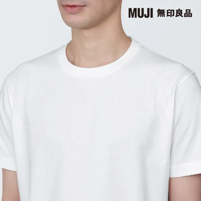 【MUJI 無印良品】男有機棉水洗天竺圓領短袖T恤(共7色)