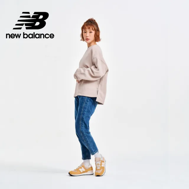 【NEW BALANCE】刷毛保暖前短後長長袖上衣_藕杏色/灰色任選_WT33532MNK/WT33532AG_女性