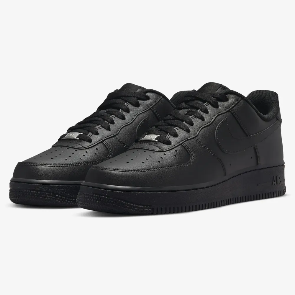 【NIKE 耐吉】Air Force 1 07 運動 男鞋 經典款 AF1 皮革 穿搭 全黑(CW2288-001)