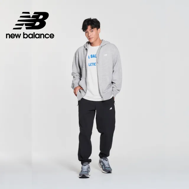 【NEW BALANCE】NB 刺繡NB休閒連帽外套_男性_灰色_MJ41501AG(美版 版型偏大)