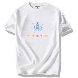 【潮野屋】章魚與珊瑚 海洋 澆花 螃蟹 短袖T恤 短T 衣服 上衣 潮T 日式 可愛 街頭 潮流(WTS-3172)