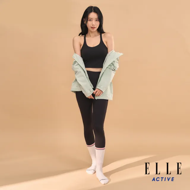 【ELLE ACTIVE】女款 舒適彈力瑜珈褲-黑色(EA24M2W3701#99)