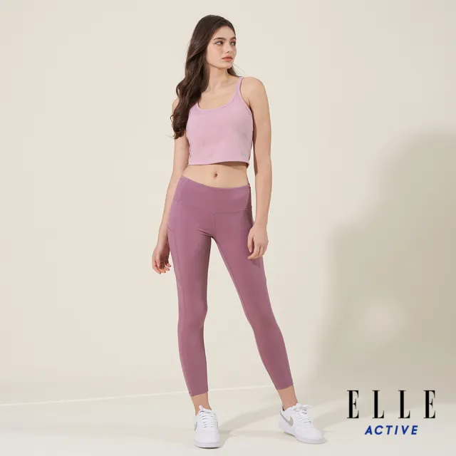 【ELLE ACTIVE】女款 修身細肩帶短背心-粉色(EA24M2W1001#72)