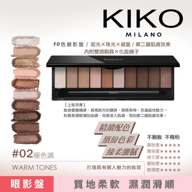 【KIKO MILANO】輕柔裸色調眼影盤x10色 8g 三色任選(眼影/彩妝/底妝/CC霜/BB霜/妝前乳)