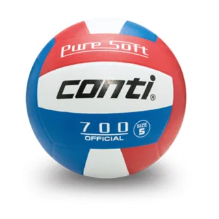 【Conti】原廠貨 3號球 超軟橡膠排球/競賽/訓練/娛樂 紅白藍(V700-3-RWB)
