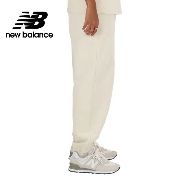 【NEW BALANCE】NB 刺繡NB鬆緊抽繩棉質長褲_AWP41513LIN_女性_杏色(亞版 版型正常)