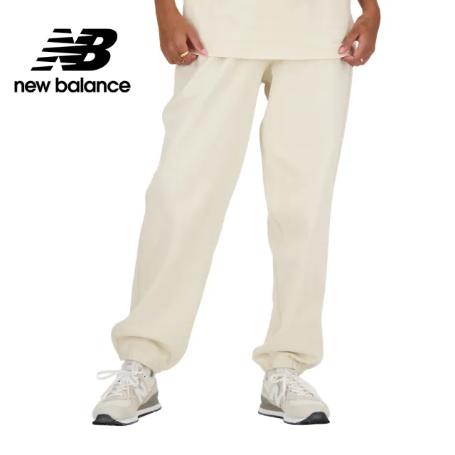 【NEW BALANCE】NB 刺繡NB鬆緊抽繩棉質長褲_AWP41513LIN_女性_杏色(亞版 版型正常)
