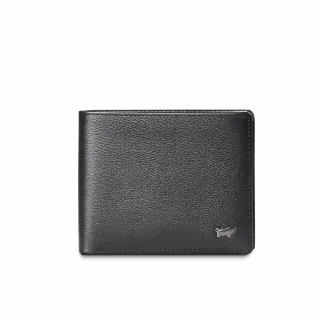 【BRAUN BUFFEL 德國小金牛】波索-A 8卡中間翻零錢袋短夾-黑色(BF519-318-BK) 錢包送禮推薦