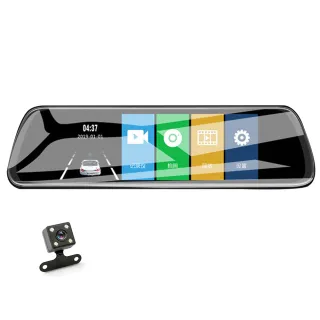 【Jinpei 錦沛】GPS測速、10吋觸控全螢幕、後視鏡、FULL HD、前後雙錄、倒車顯影、贈32GB(行車紀錄器)
