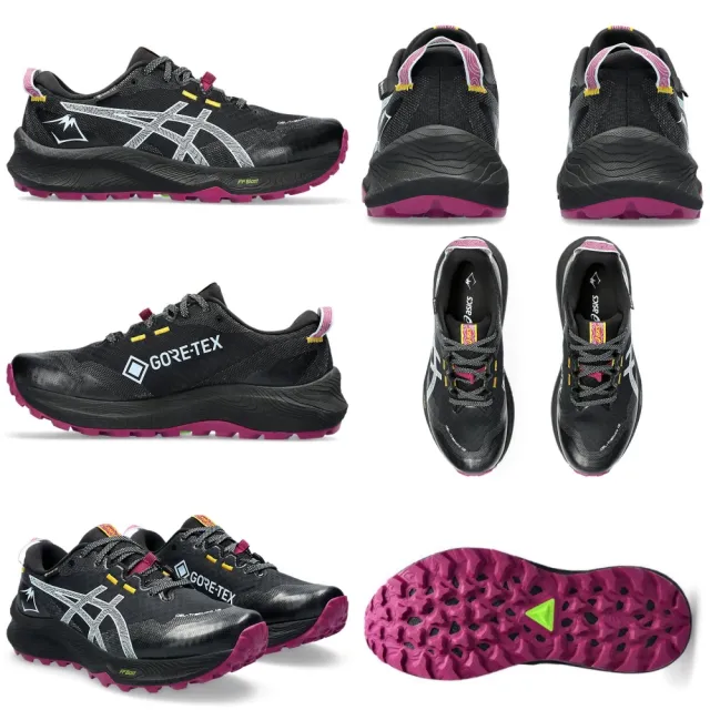 【asics 亞瑟士】GEL-TRABUCO 12 GTX 女款 越野 慢跑鞋 防水(1012B607-001-002 黑紫 黑 健行 GORE-TEX)