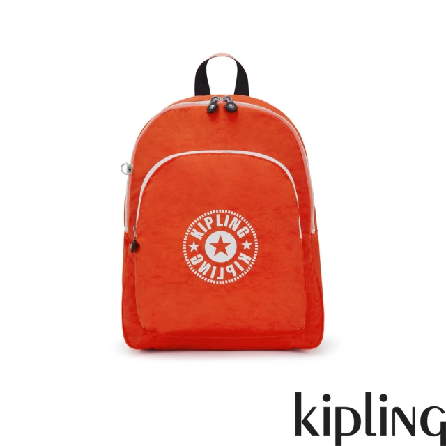 【KIPLING官方旗艦館】（網路獨家款）暖陽橘紅簡約手提後背包-CURTIS M