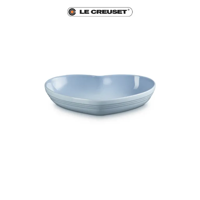 【Le Creuset】瓷器心型盤-中(海岸藍)