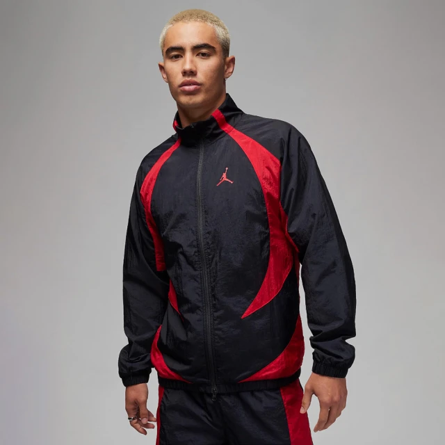 NIKE 耐吉 外套 男款 運動外套 AS M J SPRT JAM WARM UP JACKET 黑紅 DX9368-013