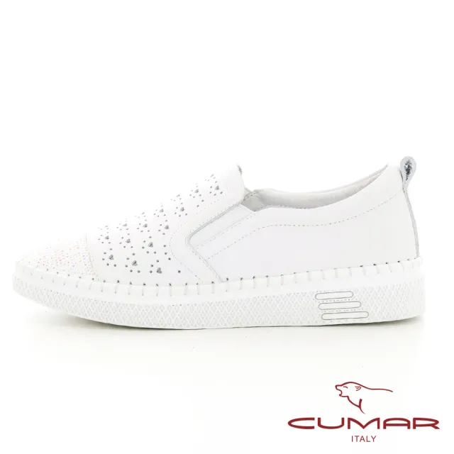 【CUMAR】排鑽鏤空休閒鞋(白色)