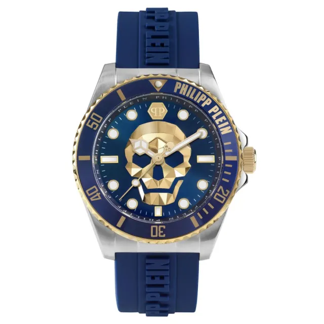 【PHILIPP PLEIN】The $kull Diver 骷髏潛水錶 藍X銀 PWOAA0222_44mm