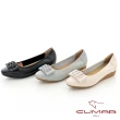 【CUMAR】小方頭同面色飾釦楔型低跟鞋(白色)