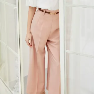 【IENA】質感壓褶寬褲(#4278003 寬褲 卡其色)