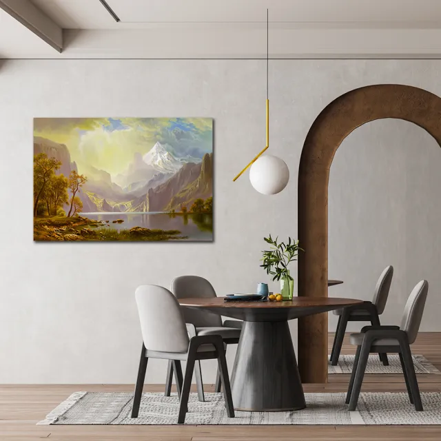【御畫房】天山湖畔 國家一級畫師手繪油畫60×90cm(VF-86)