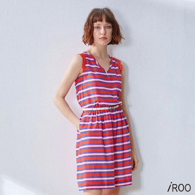 iROO 條紋配色造型洋裝