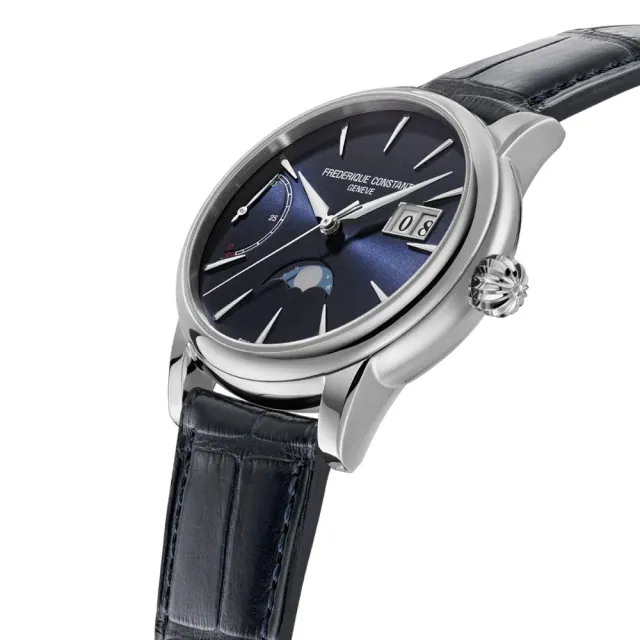 【CONSTANT 康斯登】Manufacture 自製機芯大日期 動力儲存 月相顯示 機械錶 40mm(FC-735N3H6)
