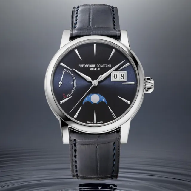 【CONSTANT 康斯登】Manufacture 自製機芯大日期 動力儲存 月相顯示 機械錶 40mm(FC-735N3H6)