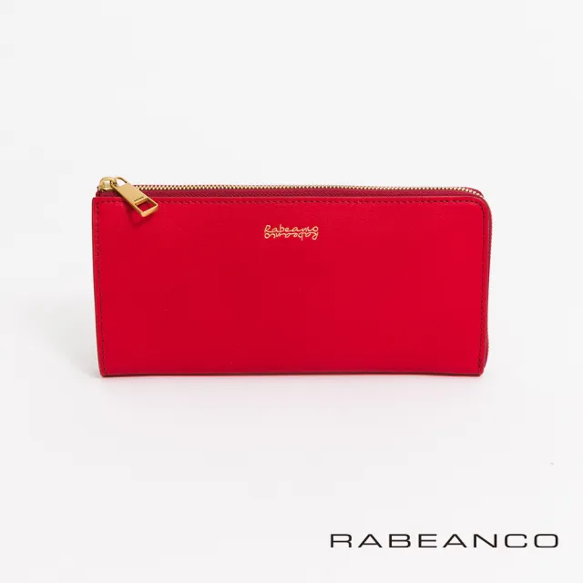 【RABEANCO】迷時尚系列L型拉鍊長夾(紅)