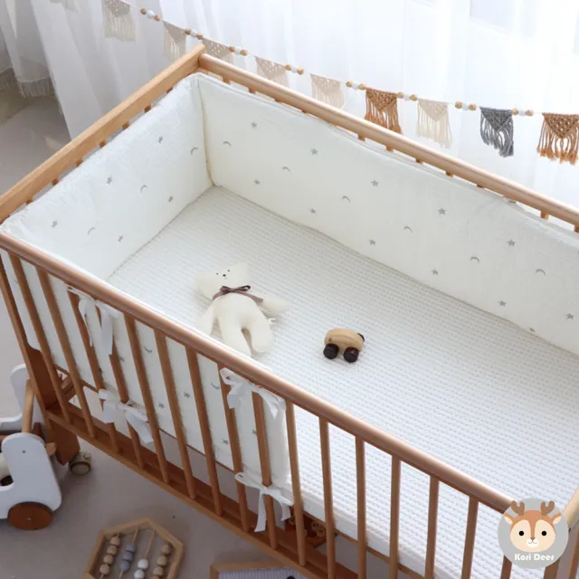 【Kori Deer 可莉鹿】韓式絎縫可拆洗嬰兒床加厚純棉防撞床圍欄(多功能防摔床墊兒童床邊安全護欄)