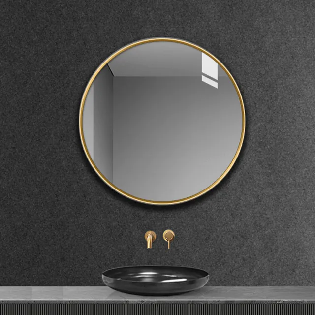 【YORI優里嚴選】40cm圓形鏡子 簡約北歐風浴室鏡 化妝鏡 玄關鏡(經典黑/自然白/輕奢金)