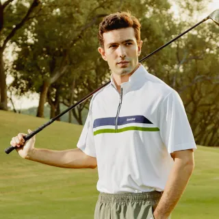 【Snowbee 司諾比】男士短袖拉鍊立領POLO衫-2色(男款高爾夫球衫 上衣 球衣 吸濕排汗)