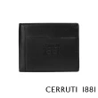 【Cerruti 1881】限量2折 義大利頂級小牛皮8卡短夾皮夾 CEPU05716M 全新專櫃展示品(黑色 贈禮盒提袋)