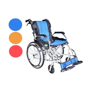 【海夫健康生活館】頤辰20吋專利輪椅 輪椅-B款 3段調整/中輪/收納式/攜帶型 橘紅藍三色可選(YC-600/20)