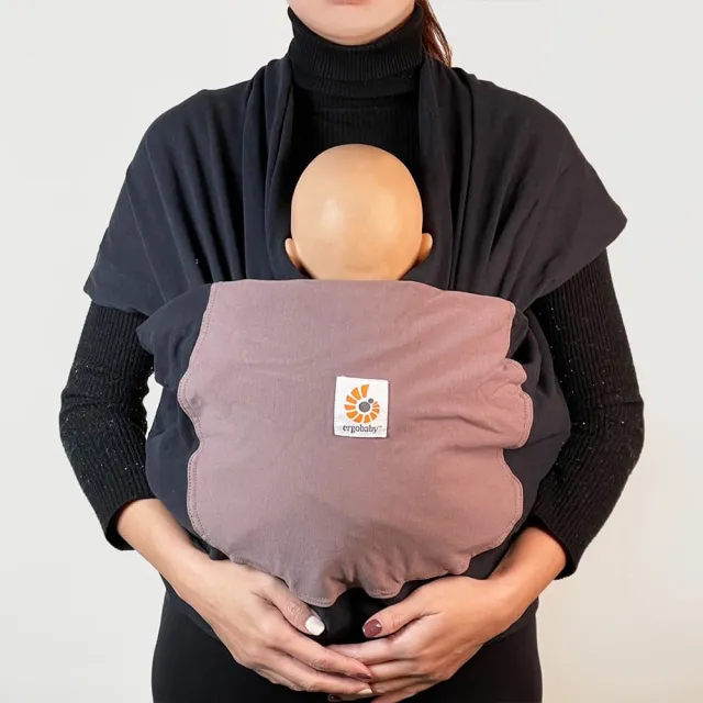 【Ergobaby】包裹式嬰兒揹巾/揹帶(黑色/灰褐色)