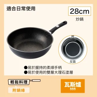 【NITORI 宜得利家居】瓦斯用炒鍋 不沾鍋 28CM KF01(炒鍋 瓦斯 KF01)