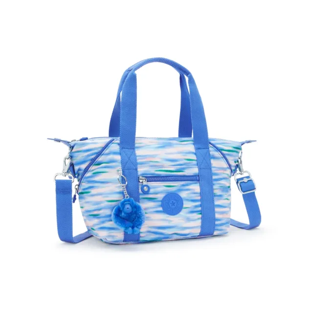 【KIPLING官方旗艦館】藍粉海洋波紋印花手提側背包-ART MINI