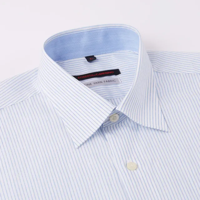 【ROBERTA 諾貝達】男裝 棉麻藍條紋休閒襯衫(奧地利素材 台灣製)